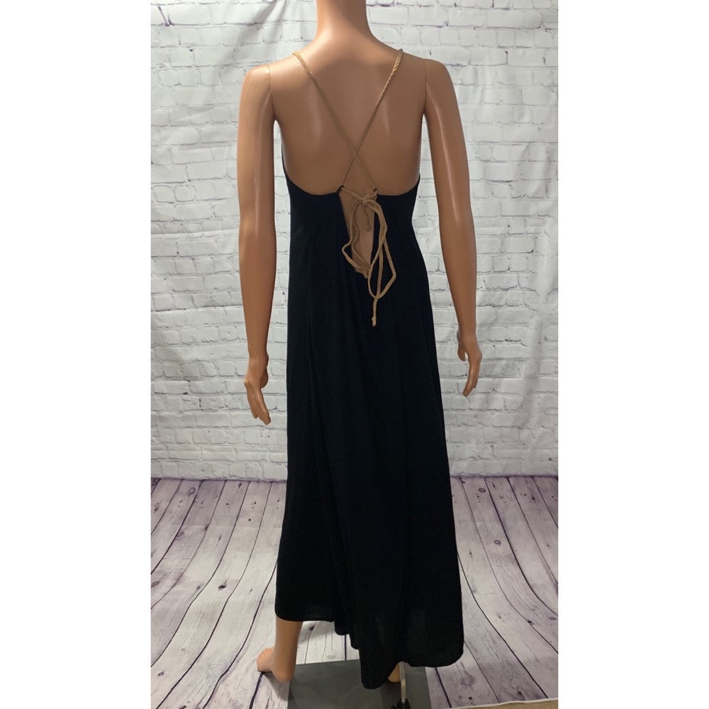 Nordstrom’s NWT Black Maxi Dress w/ Weave Straps boho summer maxi dress